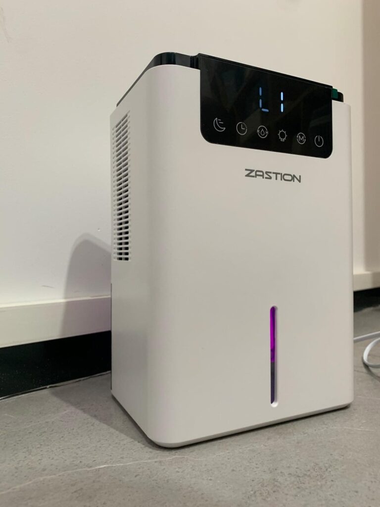 view of zastion dehumidifier under 100 unboxing purchased package arrival at home testing experience 